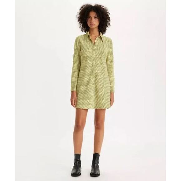 Levi's Retro Collared Button Down Long Sleeve Alicia Dress Medium - Picture 1 of 5